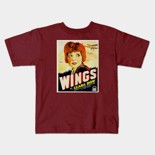 Wings Movie Poster Kids T-Shirt by Noir-N-More